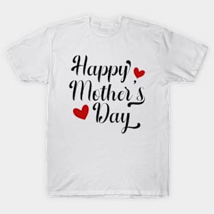 Simple and Elegant Happy Mother's Day Calligraphy T-Shirt